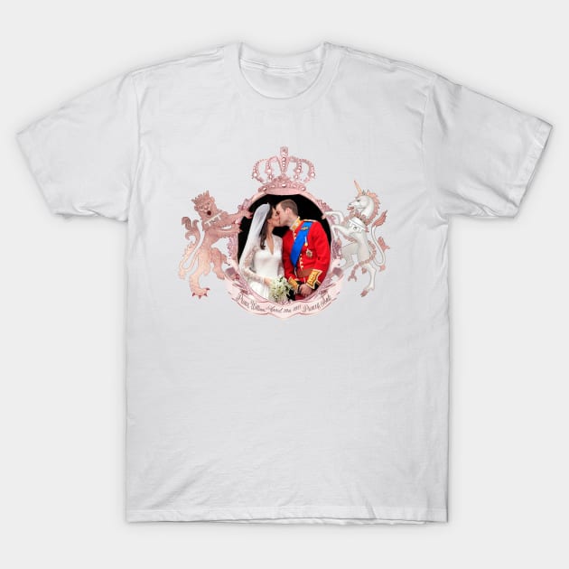 Royal Wedding Kiss, Will+Kate 2011 Rose Gold T-Shirt by PixDezines